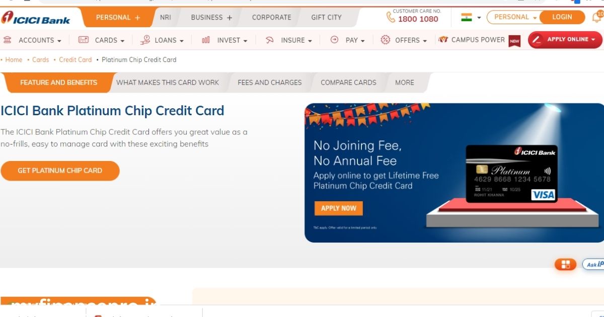 ICICI Platinum Credit Card Benefits in Hindi